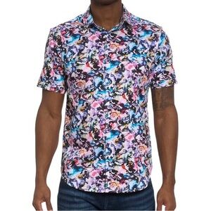 Robert Graham NEW Men’s THE ATLAS Watercolor Button Down Shirt Sz.Sm Luxury